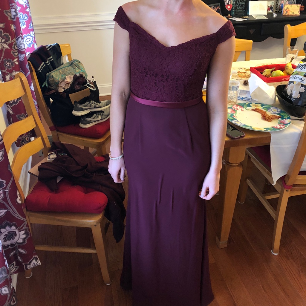 Bill Levkoff Lace Bridesmaid Dress